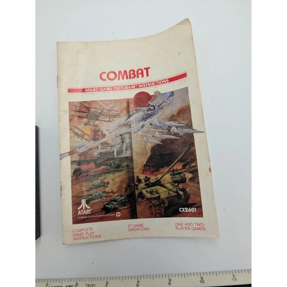 Atari 2600 Combat Game Cartridge CX-2601 with Original Manual Instructions